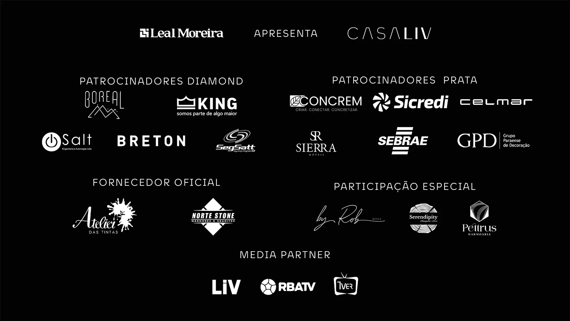 Marcas, patrocinadores e parceiros da CASALIV